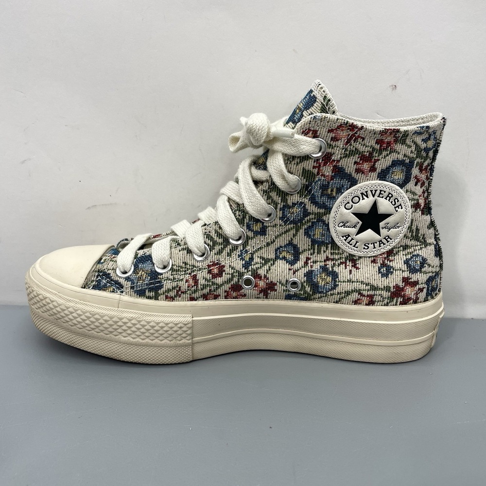 Converse All Star Lift Platform High Sneakers Shoes Floral Tapestry Blue Women 7 - Picture 11 of 13